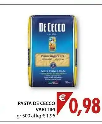Mercatò De Cecco Integrale Pasta Mista N. 120 500 G(ml) offerta