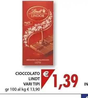 Mercatò Lindt Lindor Bianco 100 G(ml) offerta