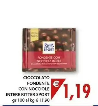 Mercatò Ritter sport Cioccolato Fondente Con Nocciole Intere 100 G(ml) offerta