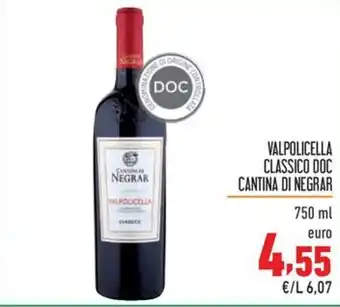 Maxi Supermercati VALPOLICELLA CLASSICO DOC CANTINA DI NEGRAR 750 ml offerta
