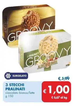 MD Discount 3 STECCHI PRALINATI cioccolato bianco/latte g 150 offerta
