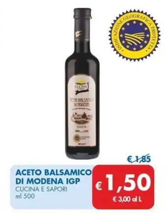 MD Discount ACETO BALSAMICO DI MODENA IGP CUCINA E SAPORI ml 500 offerta