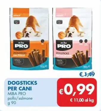 MD Discount DOGSTICKS PER CANI MIBA PRO pollo/salmone g 90 offerta