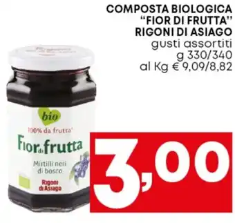COMPOSTA BIOLOGICA "FIOR DI FRUTTA" RIGONI DI ASIAGO gusti assortiti g 330/340