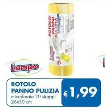 MD Discount Lampo ROTOLO PANNI PULIZIA microforato 20 strappi 26x30 cm offerta