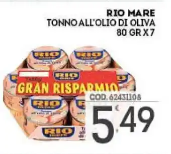 Eurocash Rio Mare Tonno All'Olio di Oliva 80gr x 7 offerta