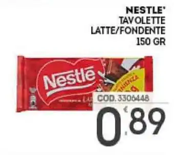 Eurocash Nestlé Tavolette Latte/Fondente 150gr offerta