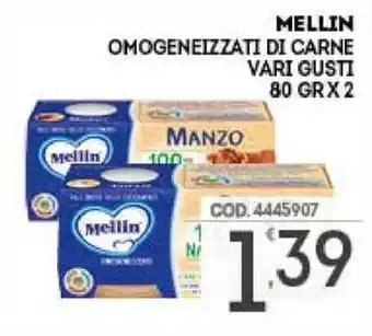 Eurocash Mellin Omogeneizzati di carne vari gusti 80gr x 2 offerta
