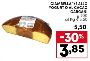 CIAMBELLA 1/2 ALLO YOGURT O AL CACAO GARGANI g 700