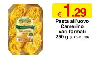 Sì con te Pasta all'uovo Camerino vari formati 250 g offerta