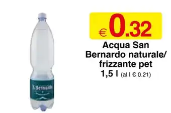 Sì con te Acqua San Bernardo naturale/ frizzante pet 1,5 I offerta