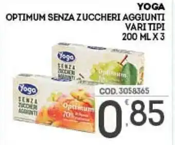 Eurocash Yoga Optimum senza Zuccheri Aggiunti vari tipi 200ml x 3 offerta