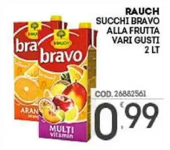 Eurocash Rauch Succhi Bravo Alla Frutta vari gusti 2lt offerta