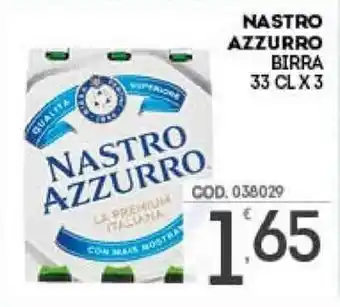 Eurocash Nastro Azzurro Birra 33cl x 3 offerta