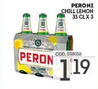 Eurocash Peroni Chill Lemon Birra 33cl x 3 offerta