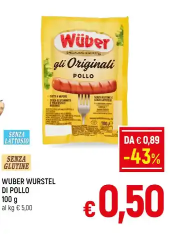 A&O WUBER WURSTEL DI POLLO 100 g offerta