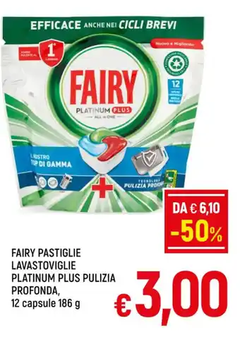 A&O FAIRY PASTIGLIE LAVASTOVIGLIE PLATINUM PLUS PULIZIA PROFONDA, 12 capsule 186 g offerta