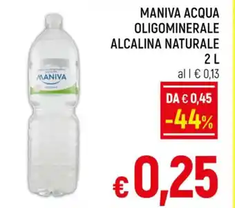A&O MANIVA ACQUA OLIGOMINERALE ALCALINA NATURALE 2 L offerta
