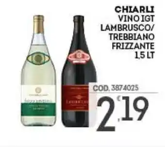 Eurocash Chiarli Vino IGT Labrusco/Trebbiano Frizzante 1,5lt offerta