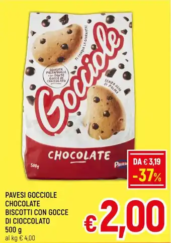 A&O PAVESI GOCCIOLE CHOCOLATE BISCOTTI CON GOCCE DI CIOCCOLATO 500 g offerta