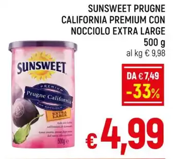 SUNSWEET PRUGNE CALIFORNIA PREMIUM CON NOCCIOLO EXTRA LARGE 500 g