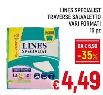 LINES SPECIALIST TRAVERSE SALVALETTO VARI FORMATI 15 pz