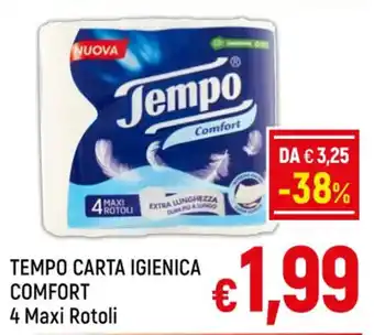 A&O TEMPO CARTA IGIENICA COMFORT 4 Maxi Rotoli offerta