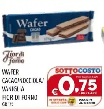 Il Centesimo WAFER CACAO/NOCCIOLA/ VANIGLIA FIOR DI FORNO GR 175 offerta