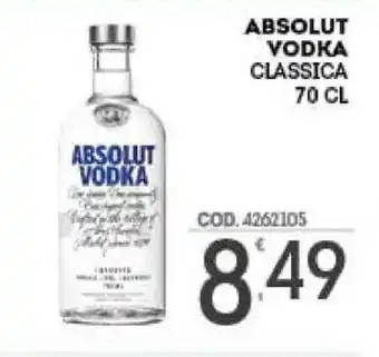 Eurocash Absolut Vodka Classica 70cl offerta