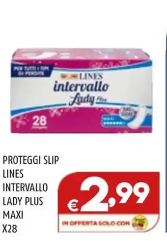 Il Centesimo PROTEGGI SLIP LINES INTERVALLO LADY PLUS MAXI X28 offerta