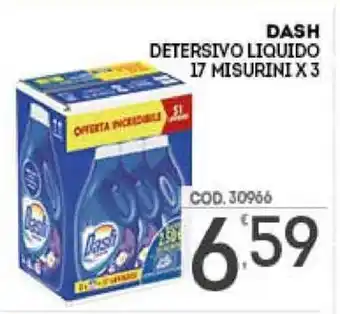 Eurocash Dash Detersivo Liquido 17 Misurini x 3 offerta