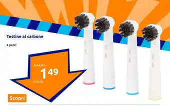 Action Testine al carbone 4 pezzi offerta