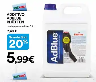 Ipercoop ADDITIVO ADBLUE RHÜTTEN con tappo versatore, 5 lt offerta