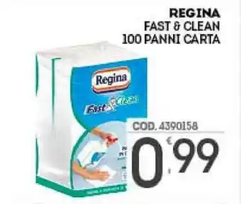 Eurocash Regina Fast & Clean 100 Panni Carta offerta
