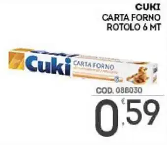 Eurocash Cuki Carta Forno rotolo 6mt offerta