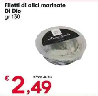 Eurospar Filetti di alici marinate Di Dio gr 130 offerta