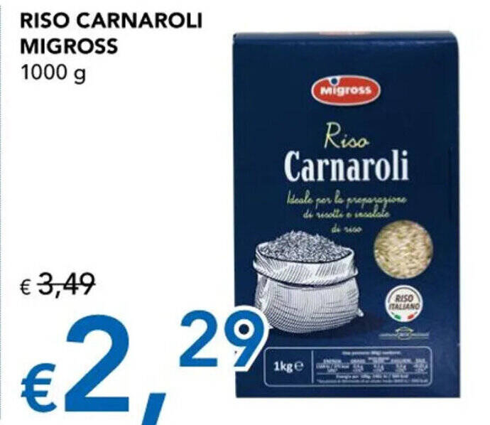 RISO CARNAROLI MIGROSS 1000 g offerta di Migross Superstore
