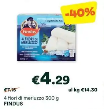 Unes 4 fiori di merluzzo 300 g FINDUS offerta