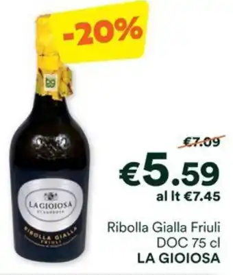 Unes Ribolla Gialla Friuli DOC 75 cl LA GIOIOSA offerta
