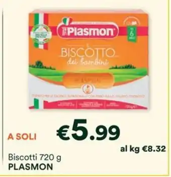 Unes Biscotti 720 g PLASMON offerta