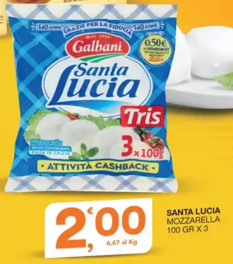 Quick Sisa SANTA LUCIA MOZZARELLA 100 GR X 3 offerta