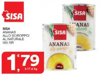 SISA ANANAS ALLO SCIROPPO/ AL NATURALE 565 GR