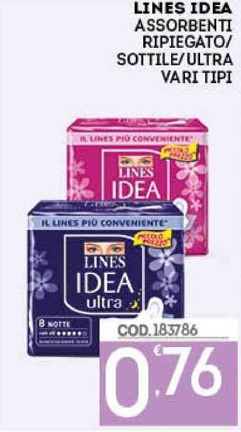 Eurocash Lines Idea Assorbenti Ripiegato/Sottile/Ultra Vari Tipi offerta
