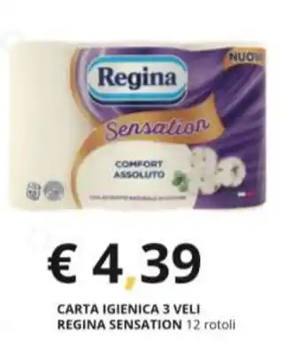 CARTA IGIENICA 3 VELI REGINA SENSATION 12 rotoli