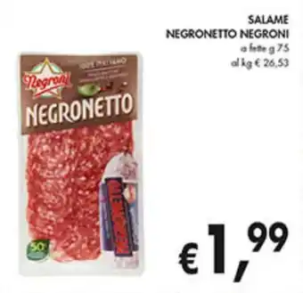 Coal SALAME NEGRONETTO NEGRONI A FETTE G 75 offerta