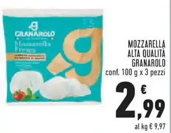 Conad Margherita MOZZARELLA ALTA QUALITÀ GRANAROLO conf. 100 g x 3 pezzi offerta