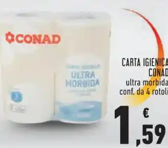 Conad Margherita CARTA IGIENICA CONAD ultra morbida conf. da 4 rotoli offerta