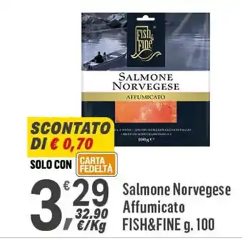 Supermercati Dok Salmone Norvegese Affumicato FISH&FINE g. 100 offerta