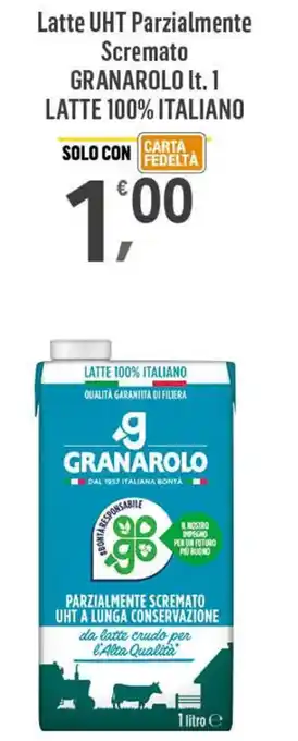 Supermercati Dok Latte UHT Parzialmente Scremato GRANAROLO lt. 1 LATTE 100% offerta