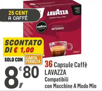 Supermercati Dok 36 Capsule Caffè LAVAZZA Compatibili con Macchine A Modo Mio offerta